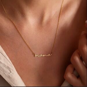 Chic golden Mini Mama Pendant Necklace A Timeless Treasure for Every Moms Heart